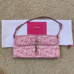 Coach Pink and Silver Shoulder Bag - Authentic with Dust Bag